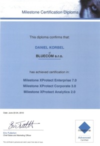Certifikát Milestone